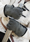 Chain mail gloves, zinc-plated, 6 mm