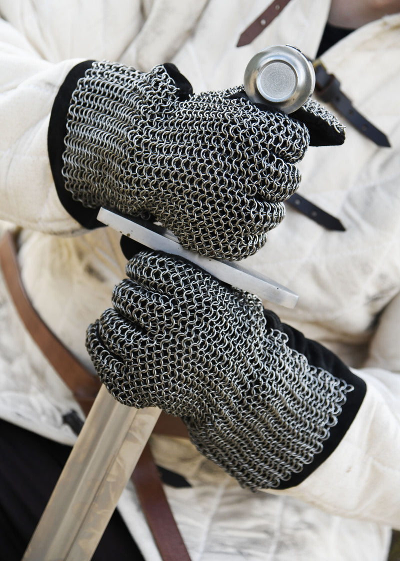Chain mail gloves, zinc-plated, 6 mm