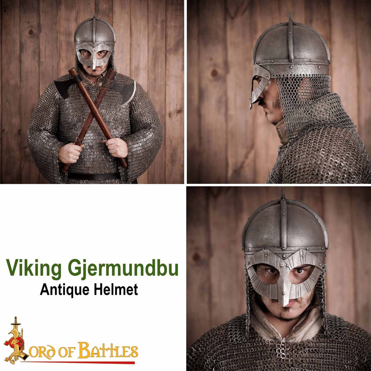 Gjermundbu helmet, antique finish, 2 mm (battle-ready)