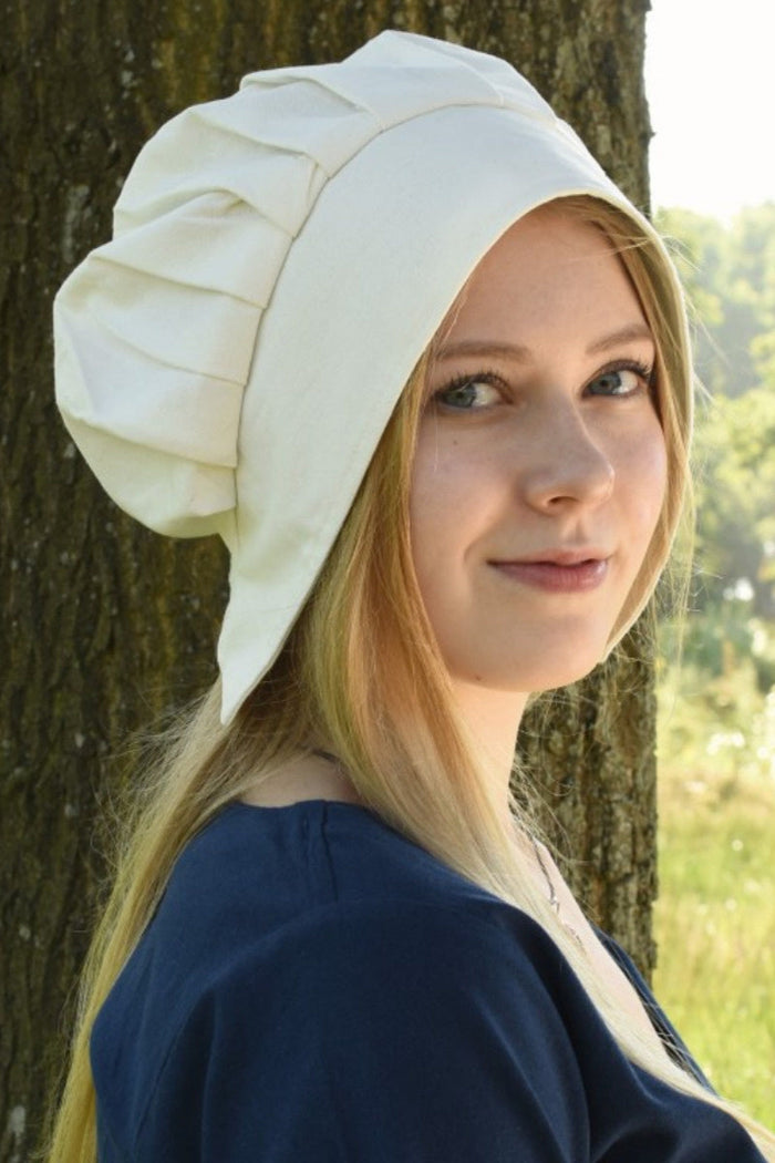 Pleated baroque cap Amsterdam, natural