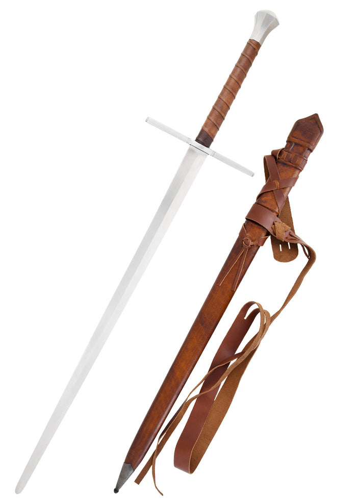 Two-handed sword with scabbard, blunt (battle-ready)