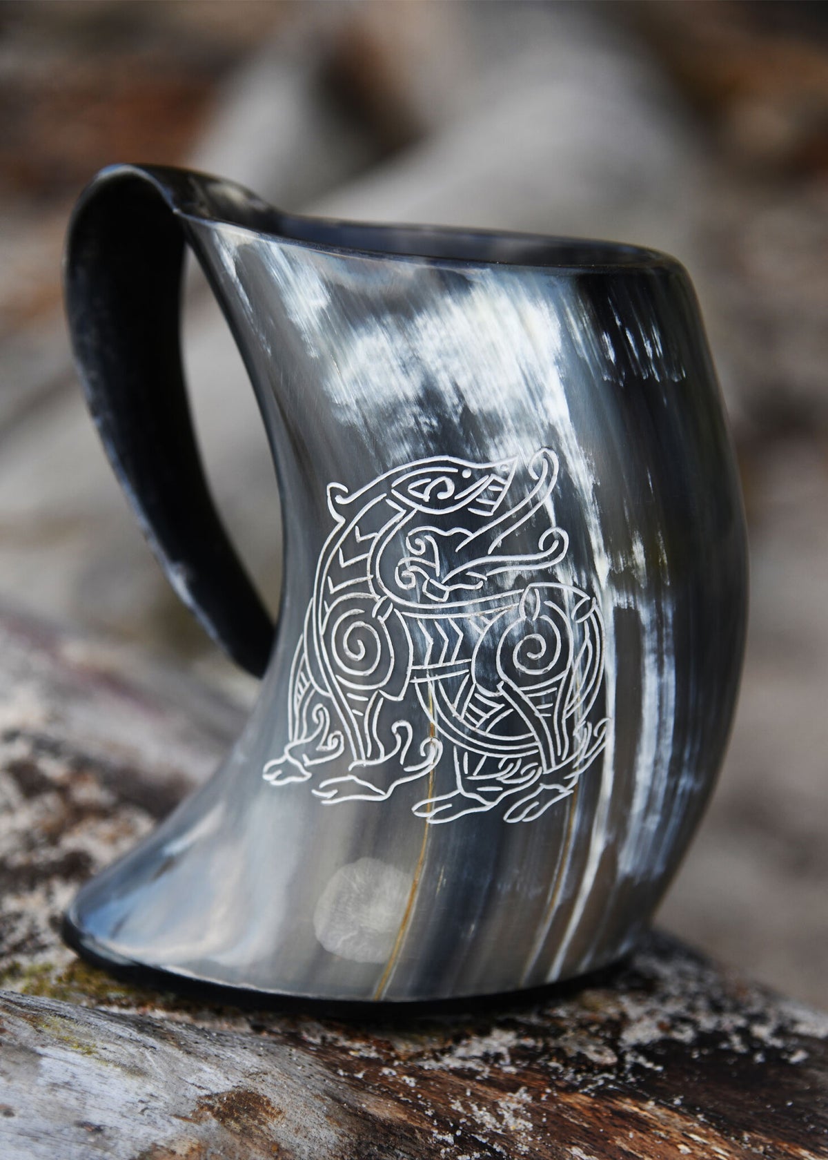 Horn cup, dragon, 650-1000 ml