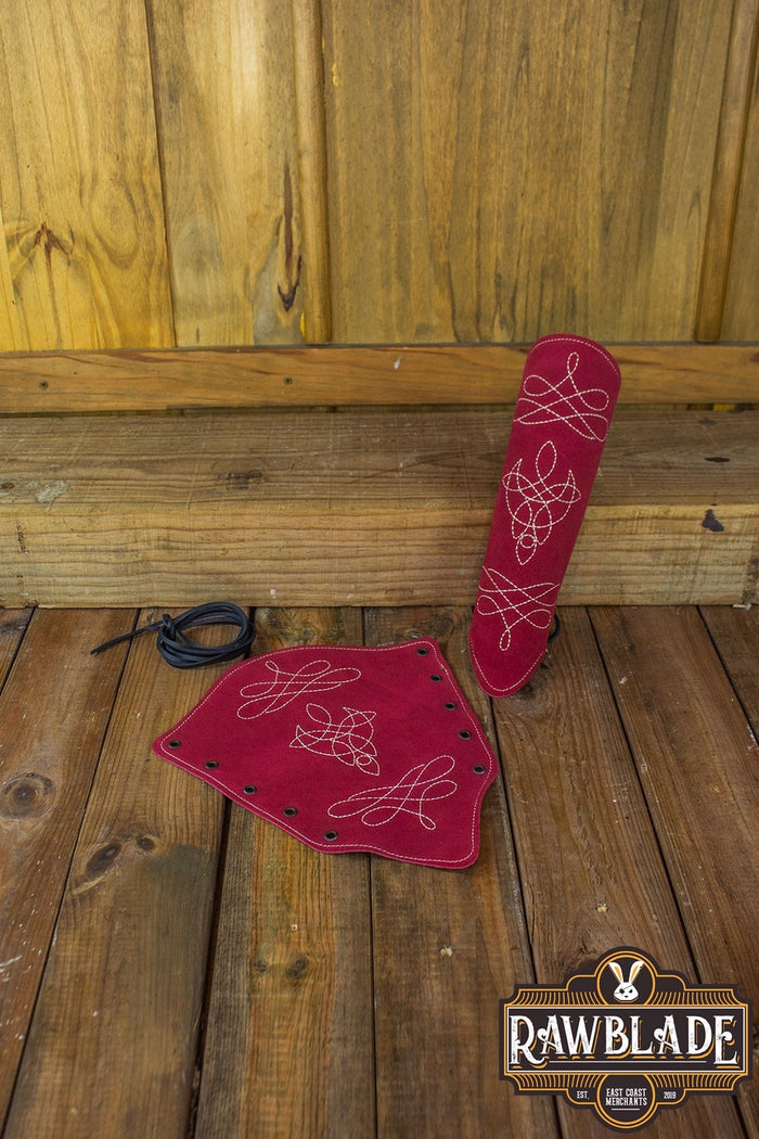 Vryla premium bracers, forearm guards, red