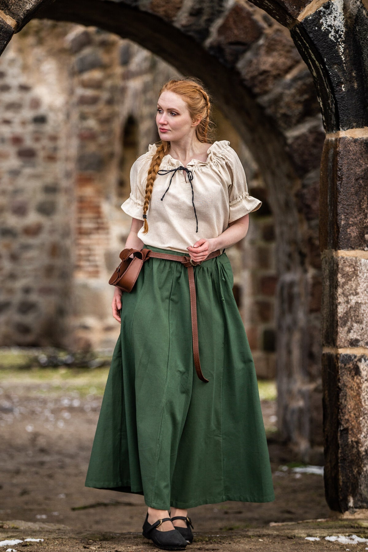 Medieval skirt Konstanze, green