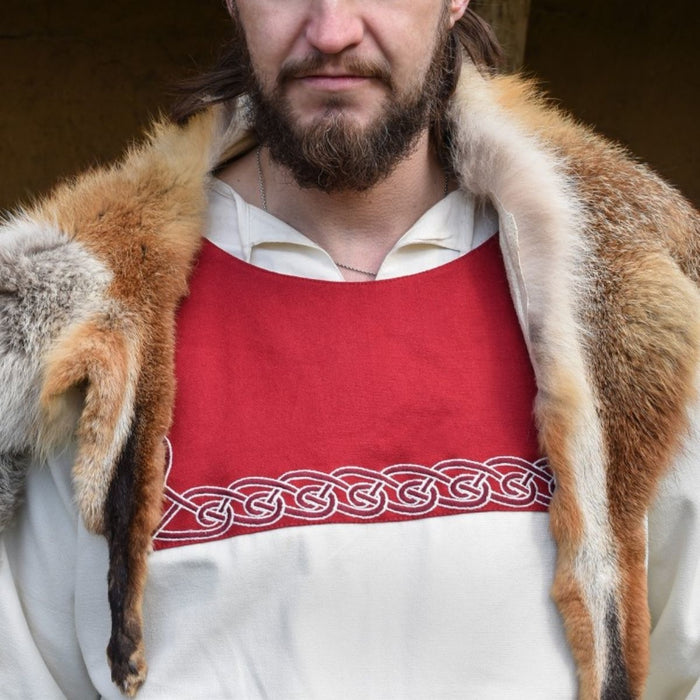 Frankish tunic Childeric, natural-red