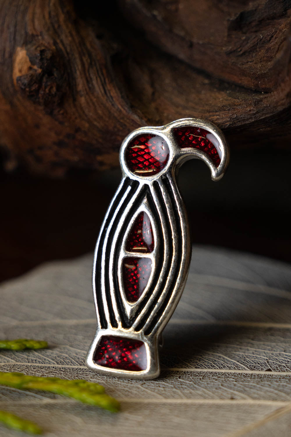 Alemannic bird fibula, silvered bronze