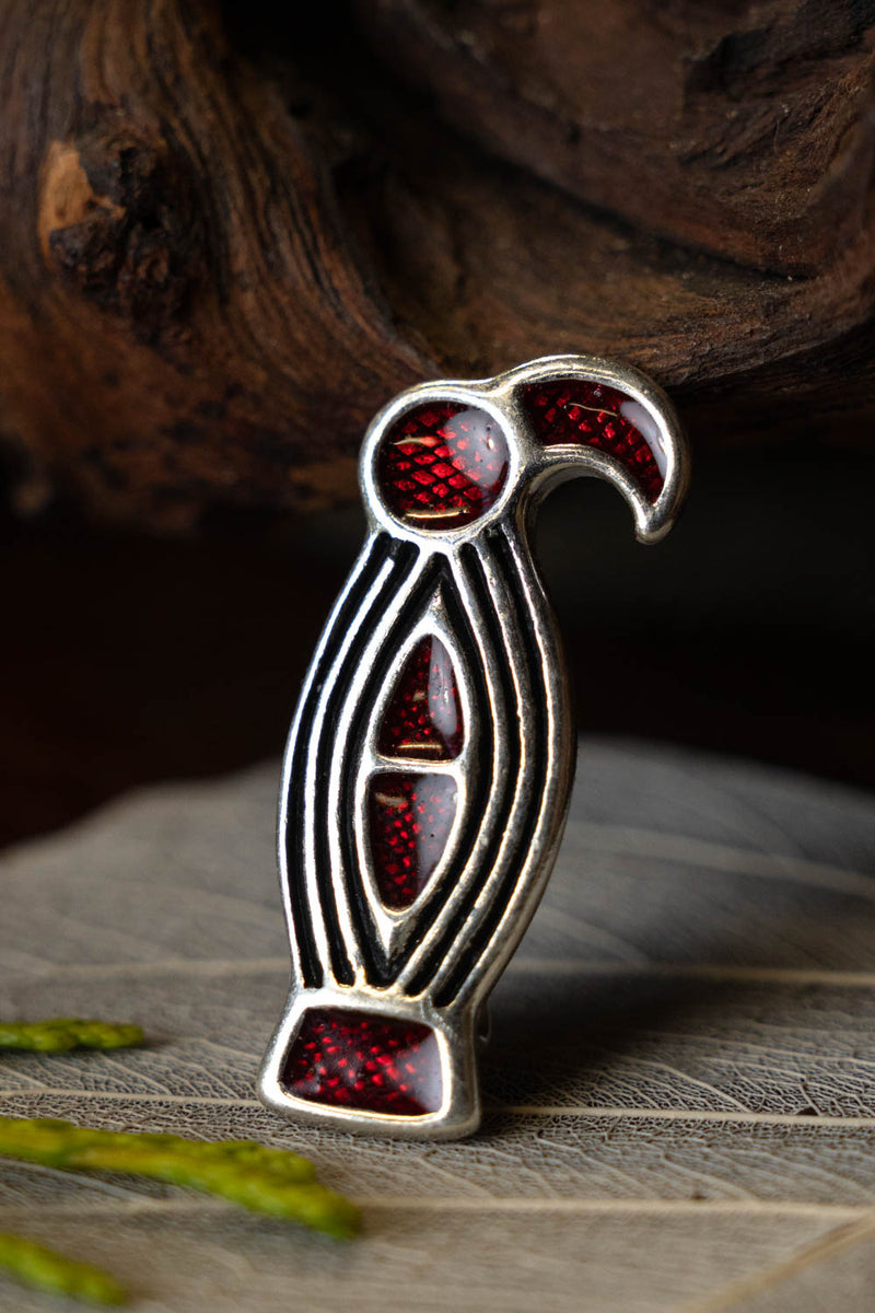 Alemannic bird fibula, silvered bronze