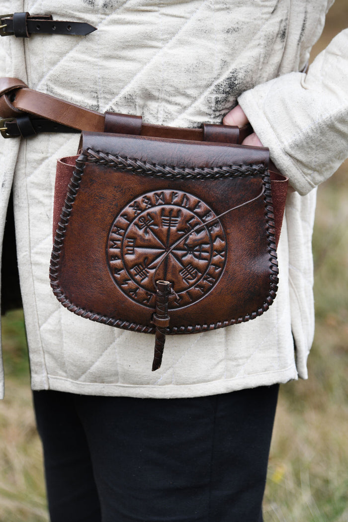 Leather bag with Vegvisir