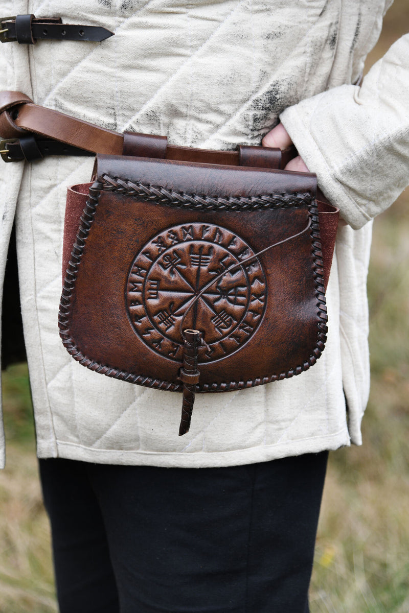 Leather bag with Vegvisir