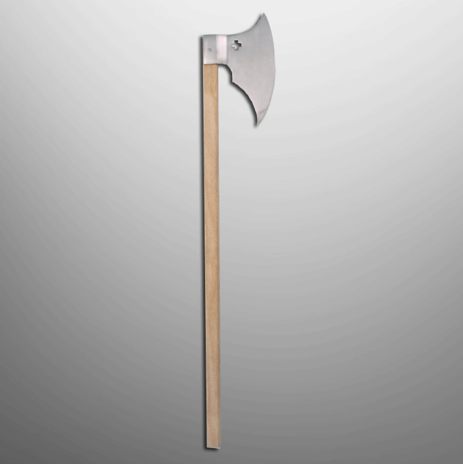 Late medieval battle axe with cross, semi-sharp