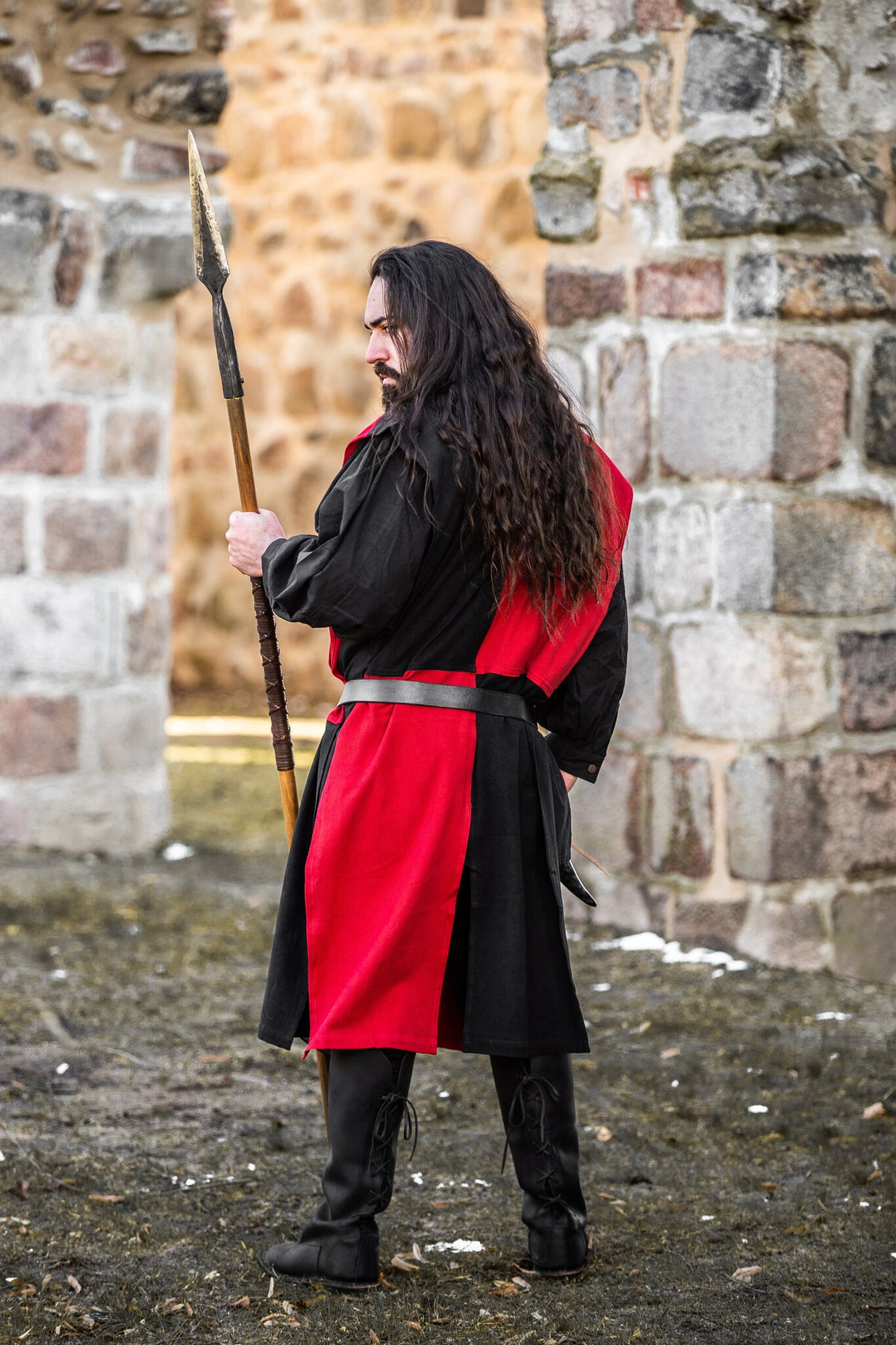 Surcoat, checked, black-red