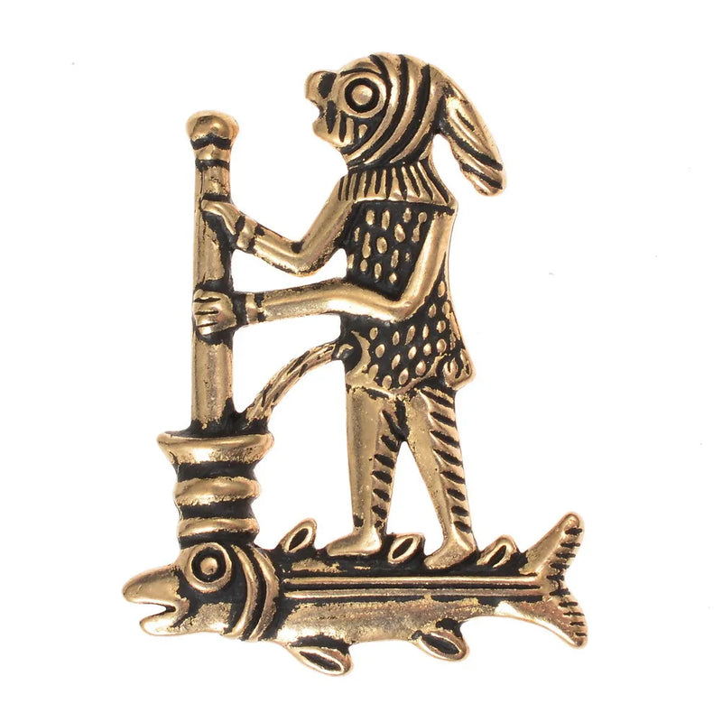 Medeltida badge apdoktor, försilvrad brons