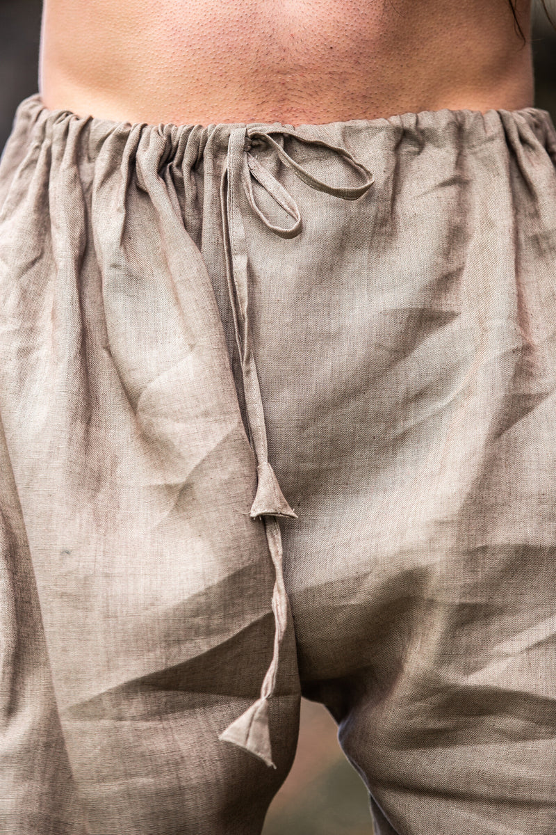 Pantalon viking en lin Odin, gris