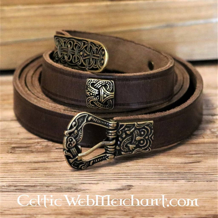 Birka belt deluxe, brown, brass, 165 cm, brown