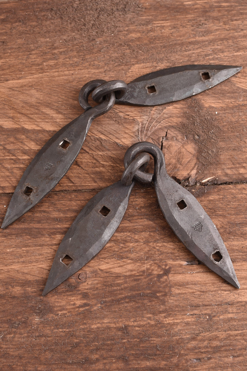 Hand-forged Viking chest hinges, pair (18 cm)