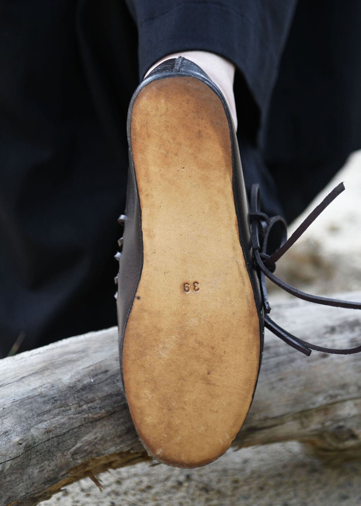 Lace-up shoes, medieval, brown