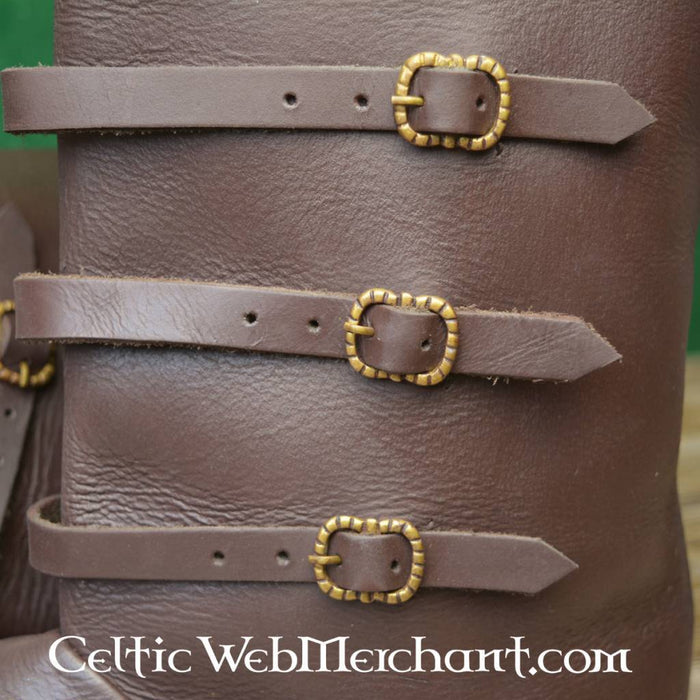 Boots with straps, brown