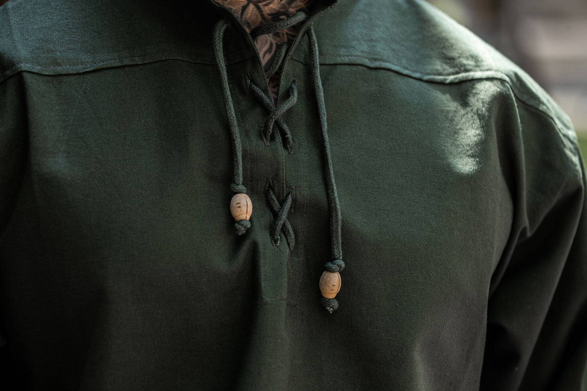 Hand-woven shirt, green
