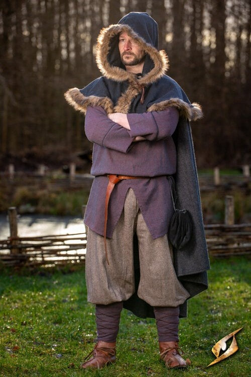 Spodnie Rusvik Ull, wzór jodełkowy, mieszanka wełny, jasnobrązowe