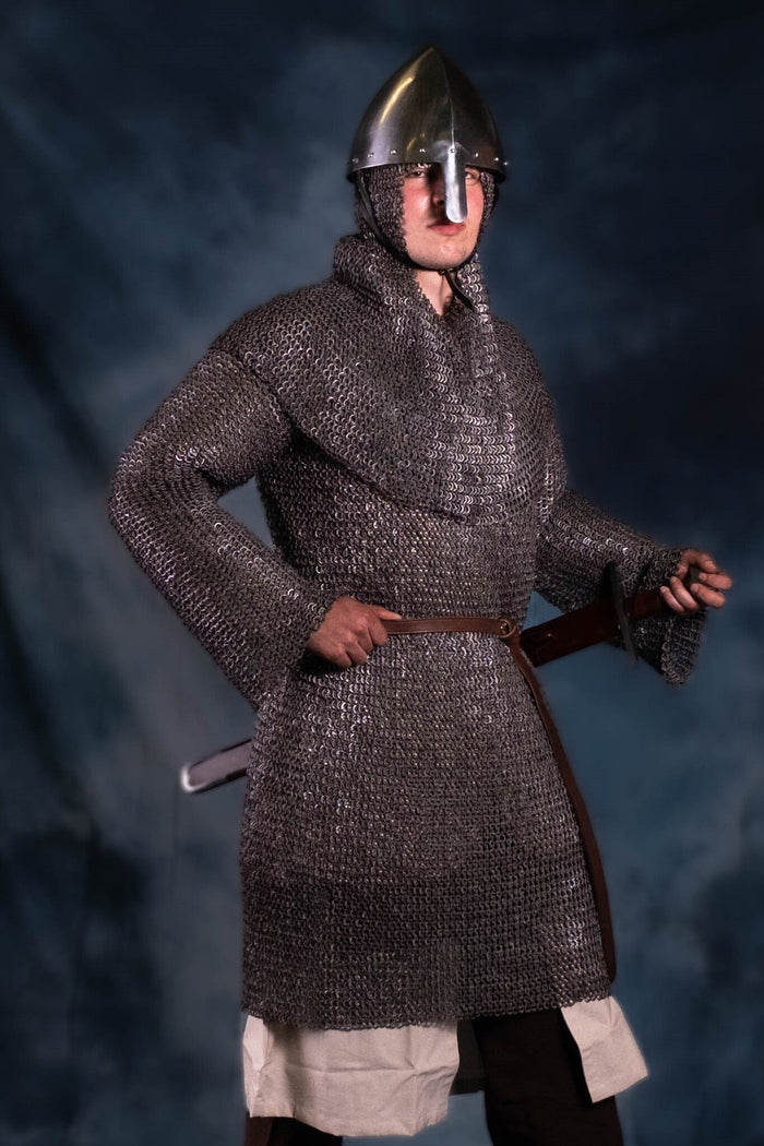 Hauberk, mixed, flat rings, round rivets 8 mm