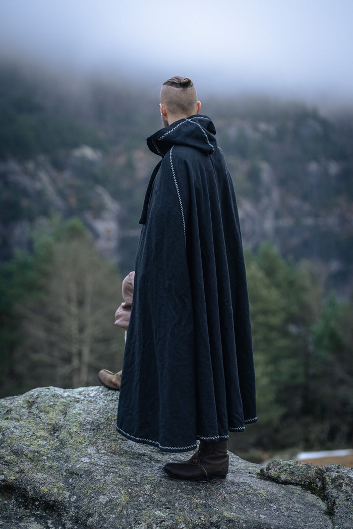 Cloak Valdemar, black, wool mix