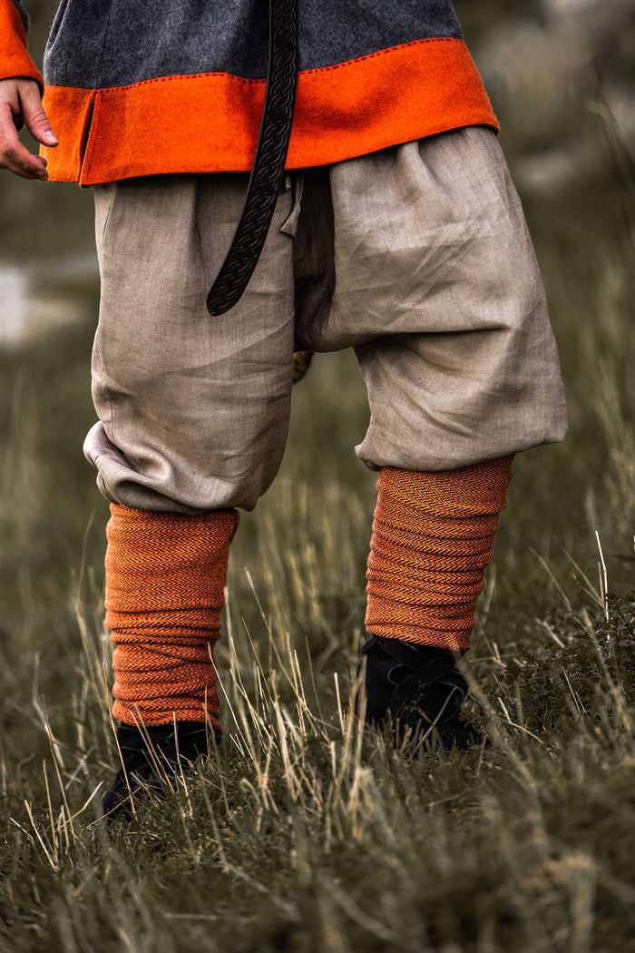 Viking winingas herringbone motif Frode, orange