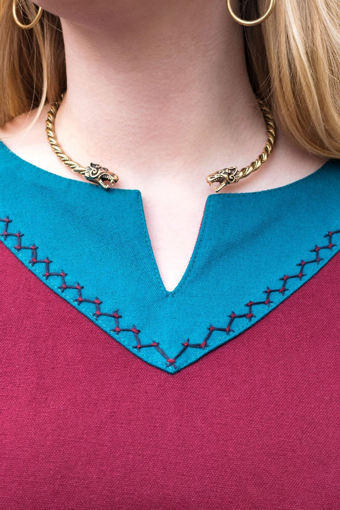 Viking Dress Jona, red/blue