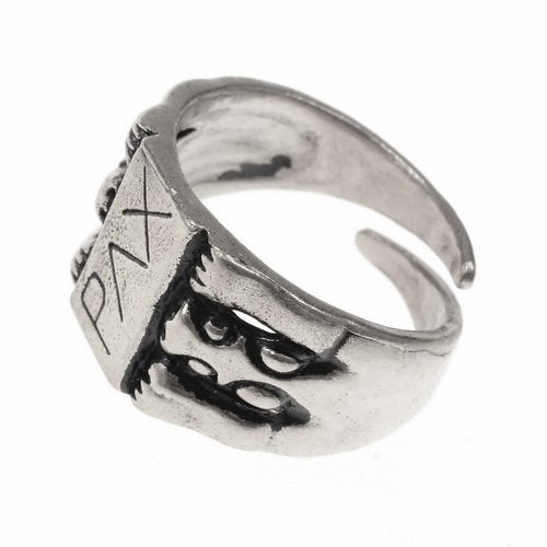 Medieval ring Peace, silvered bronze