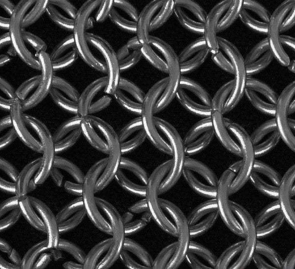 Cotta di maglia (coif) in acciaio dolce, non ribattuta, 8 mm