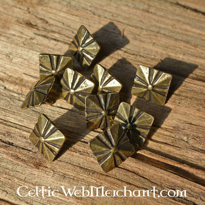 Medieval belt fittings set of 5 pieces (1500-1600), bronze