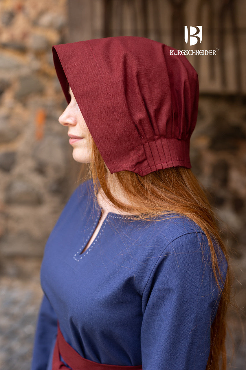 Renaissance coif Helga, bordeaux red