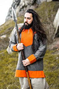 Frankish tunic Roland, gray, wool blend