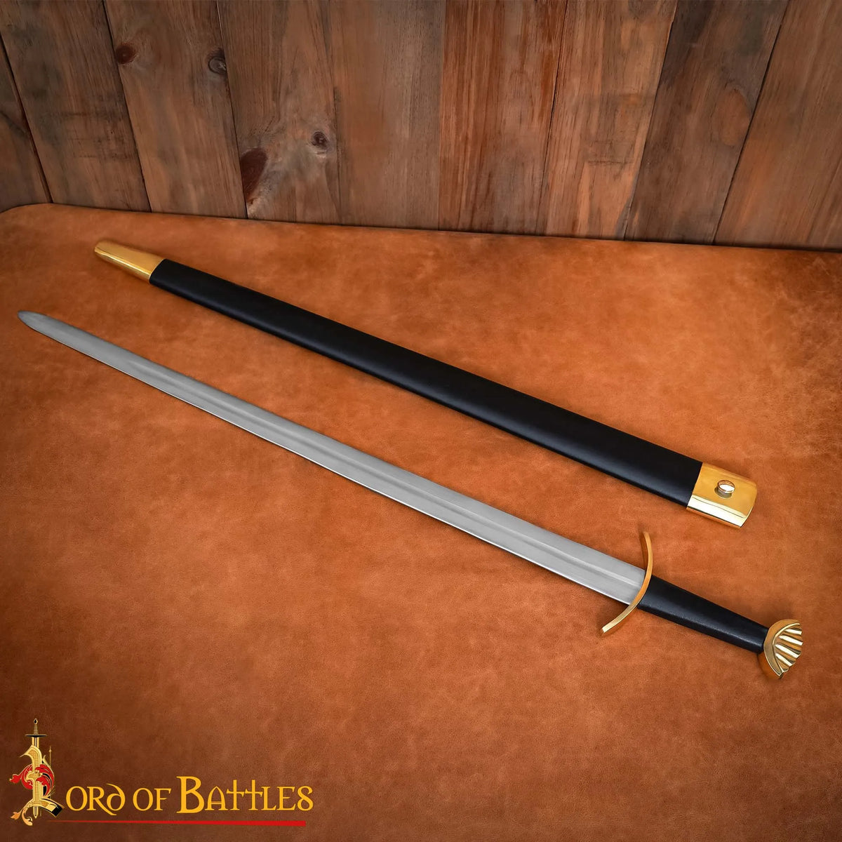 Viking sword Ubbe with scabbard, semi-sharp