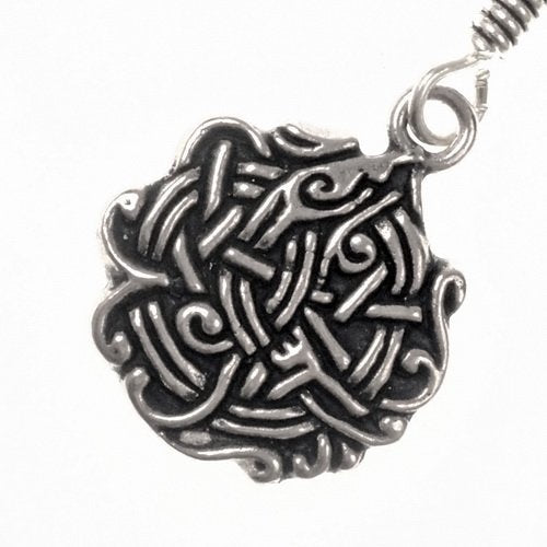 Earrings Viking knot, silvered bronze