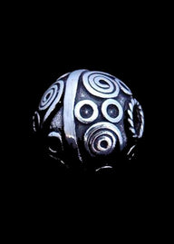 Traditional Celtic beard bead, sterling silver