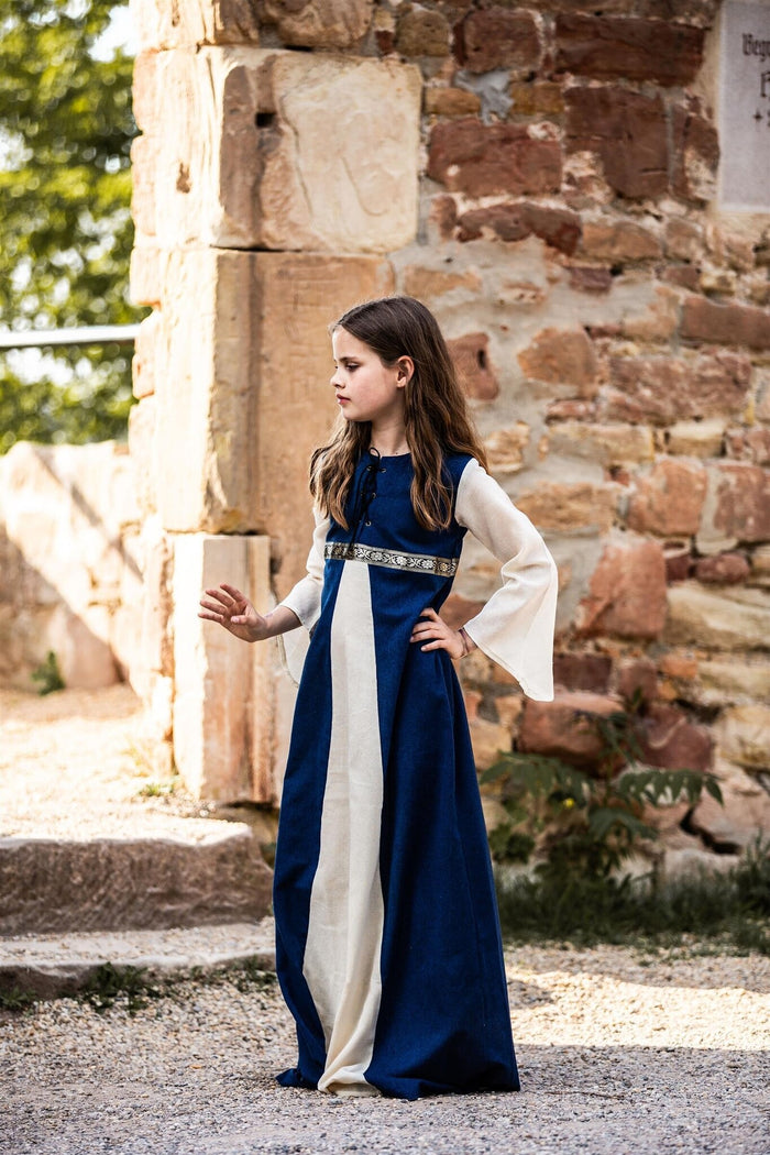Girls dress Ariane, blue-white