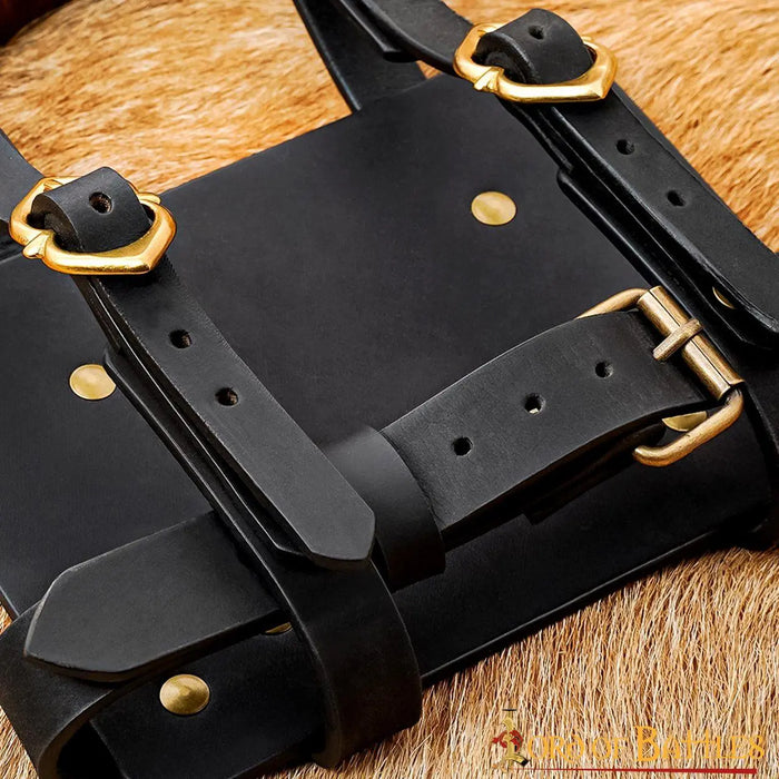 Leather diary holder for belt, brown