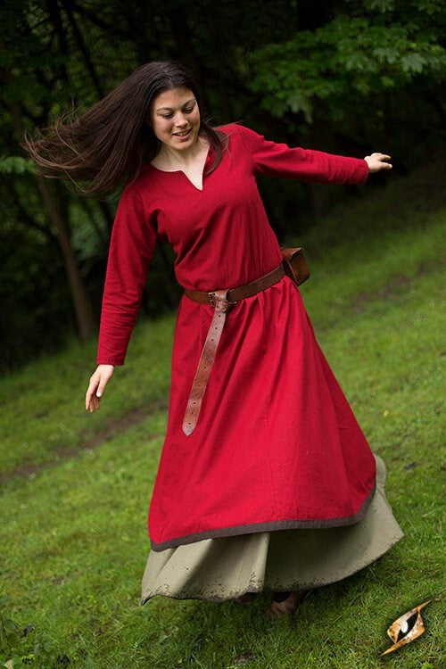 Medieval dress Anne, dark red/brown