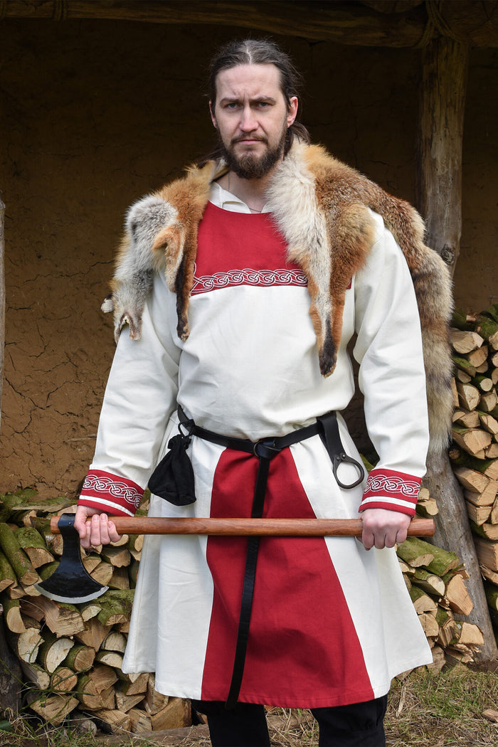 Frankish tunic Childeric, natural-red