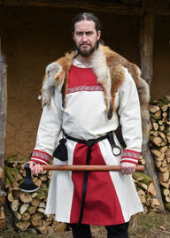 Frankish tunic Childeric, natural-red