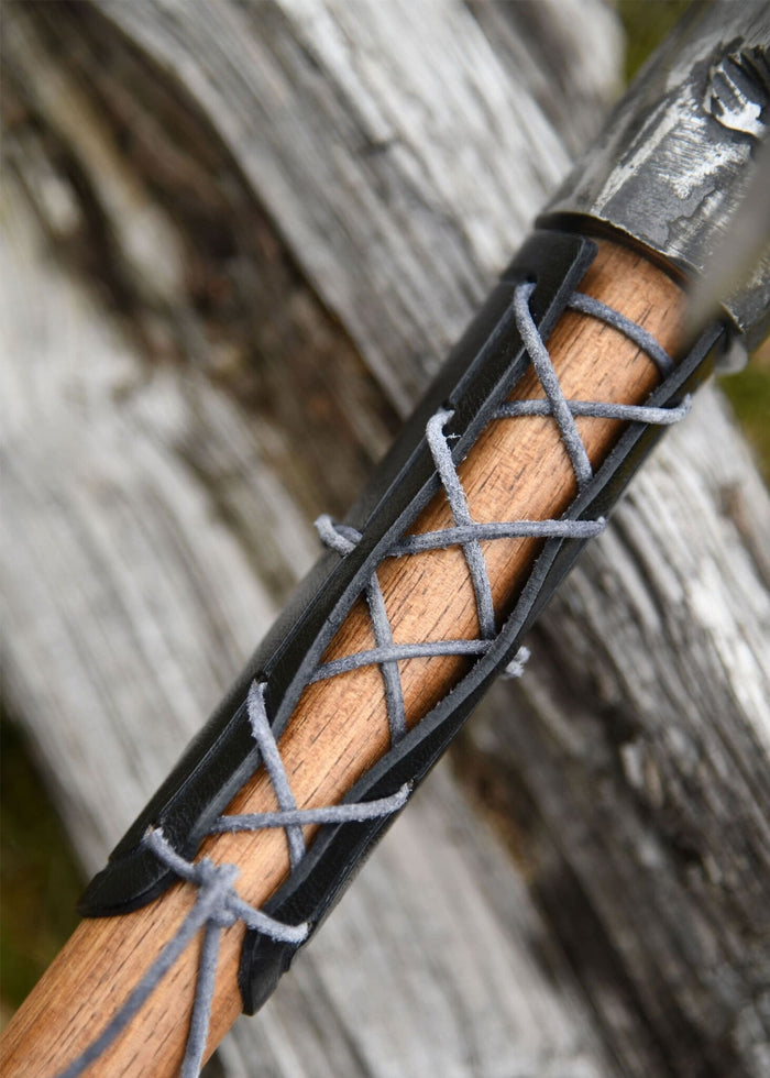 Leather axe guard, black