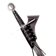 Leather sword holder with laces, black