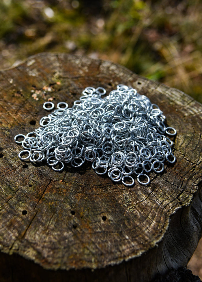1 kg galvanised chainmail rings, unriveted, 8 mm