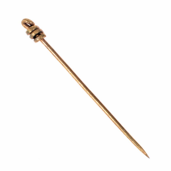 Medieval pin for headwear, brass