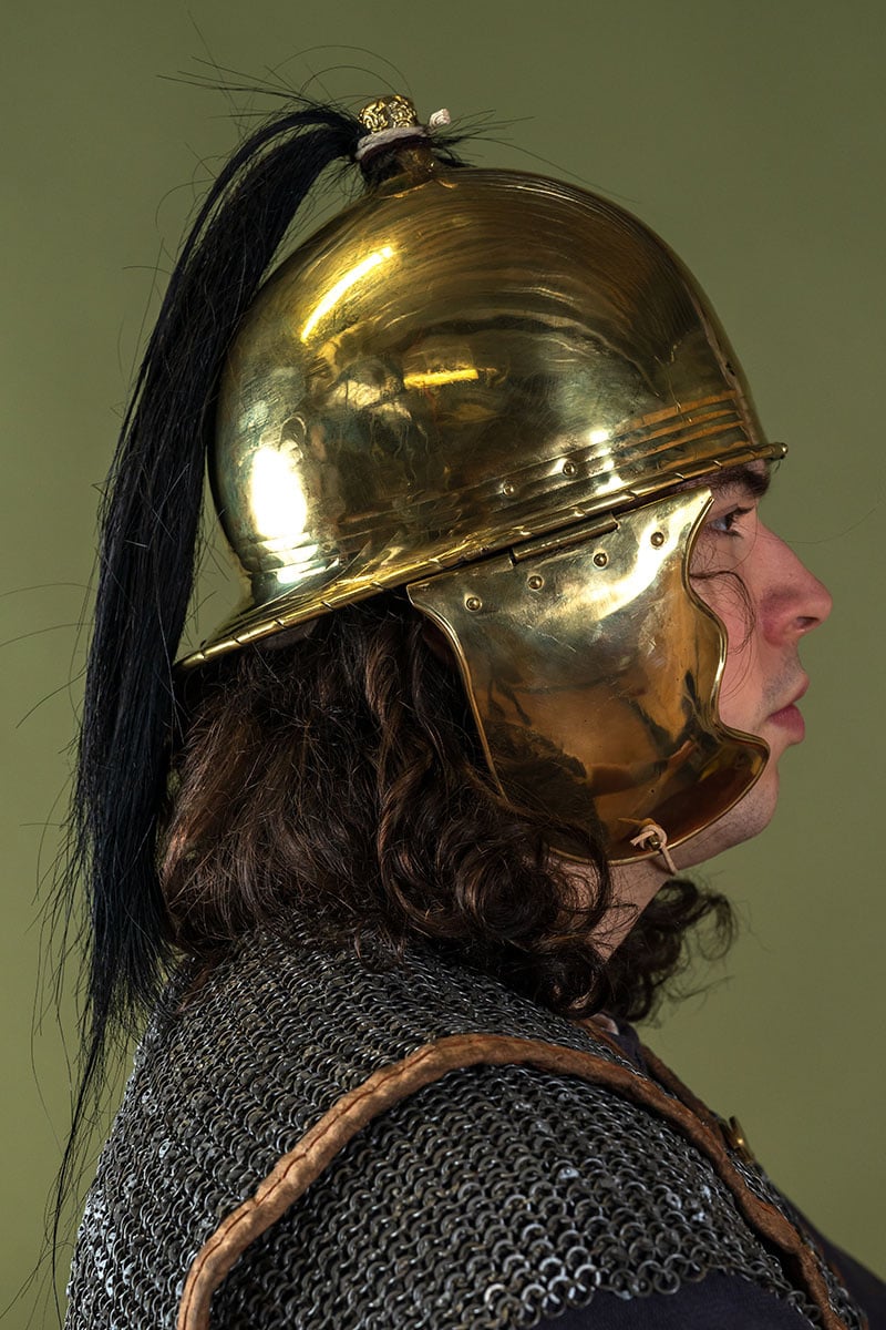 Casque montefortino républicain A, en laiton, 1,3 mm