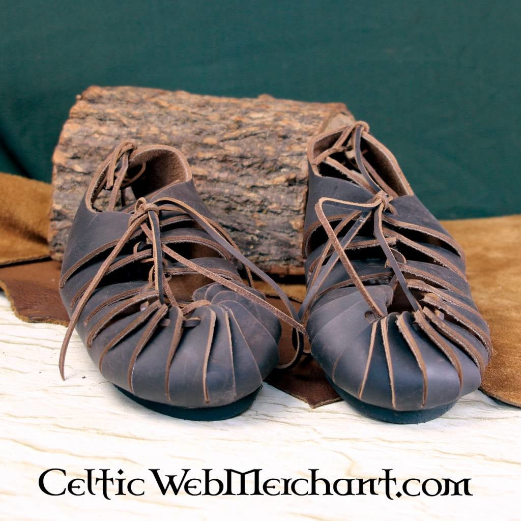 Leather sandals, Iron Age, brown