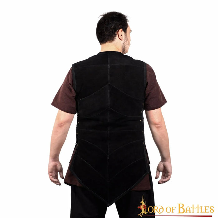 Leather jerkin Belon, black