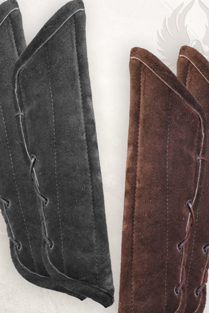 Gambeson arm protectors Leopold suede leather brown