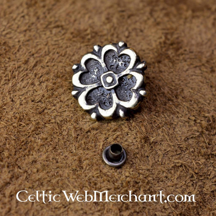 Belt fitting rose (set of 5), 16th century, bronze