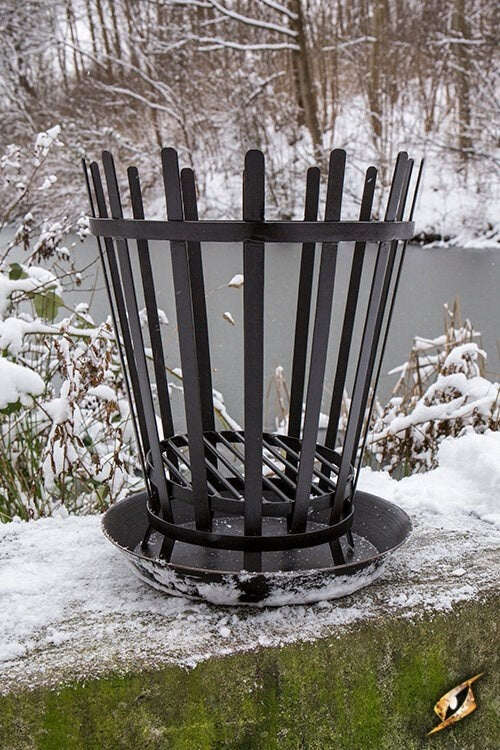 Vuurkorf met metalen plaat